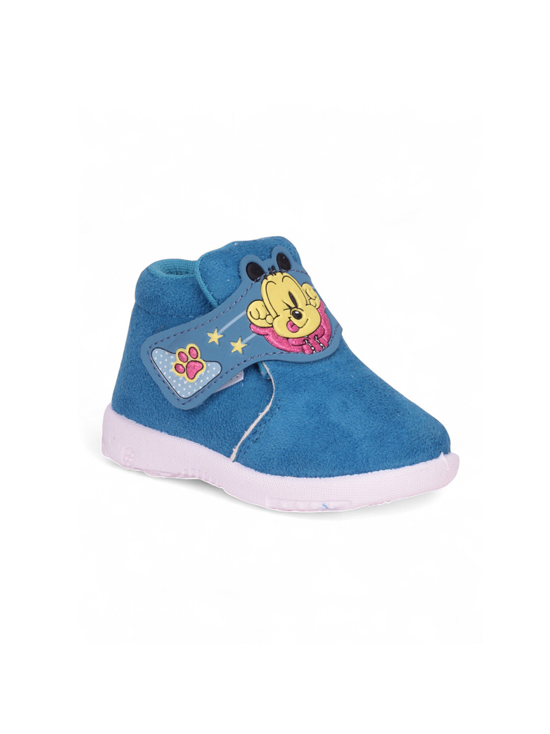 Lil Lollipop Kids Printed Lightweight Contrast Sole Sneakers With Velcro Closing