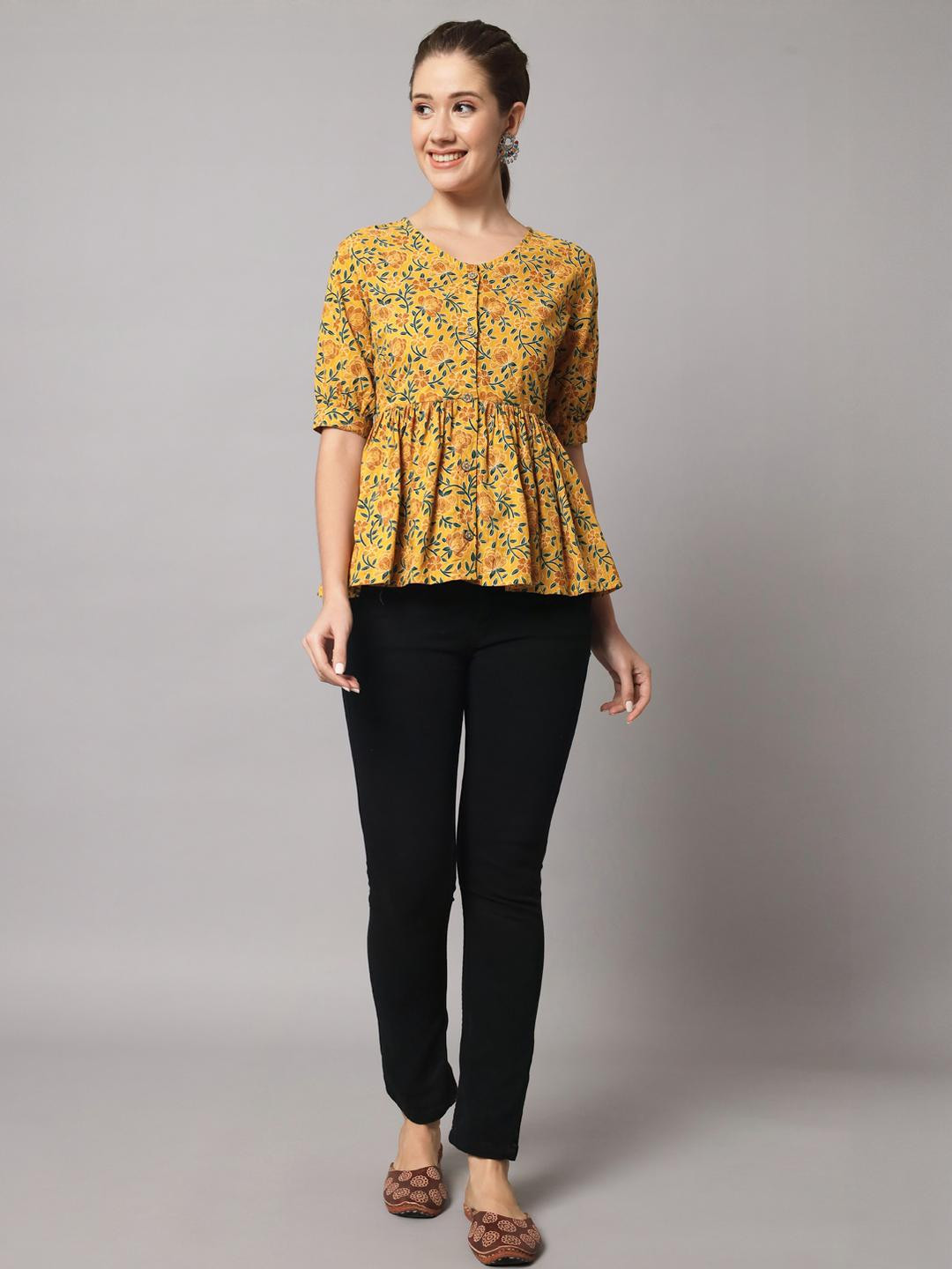 HISHAM Women Floral Printed Tunic Top