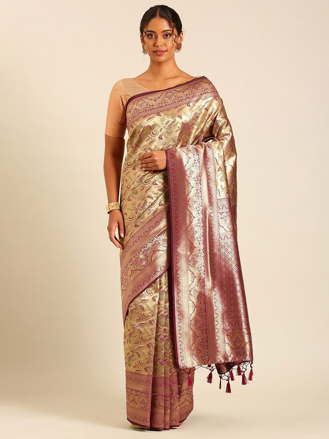 Taashi Tissue Brocade Art Silk Saree