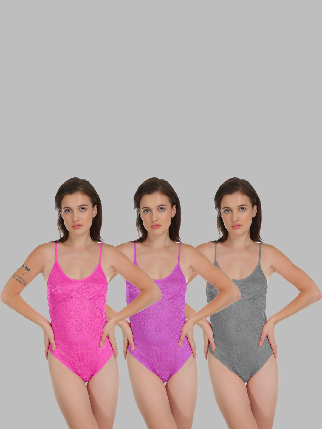 Samvar Pack Of 3 Women Back Lace Baby Doll