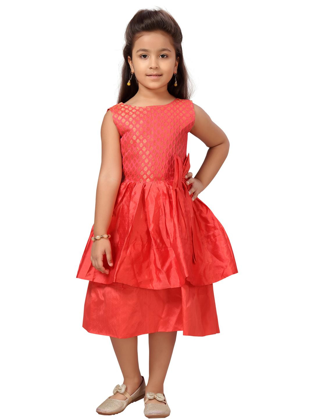 Muhuratam Kids-Girls Red Dresses