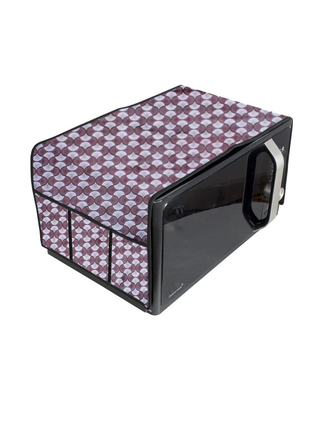 The Furnishing Tree Waterproof & Dustproof PVC Microwave Oven Top Cover with 6 Utility Pockets Coun