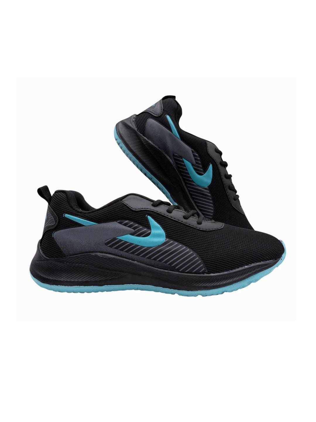 FEET FIRST Men Black & Blue Mesh Breathable  Upper Casuals Sneakers