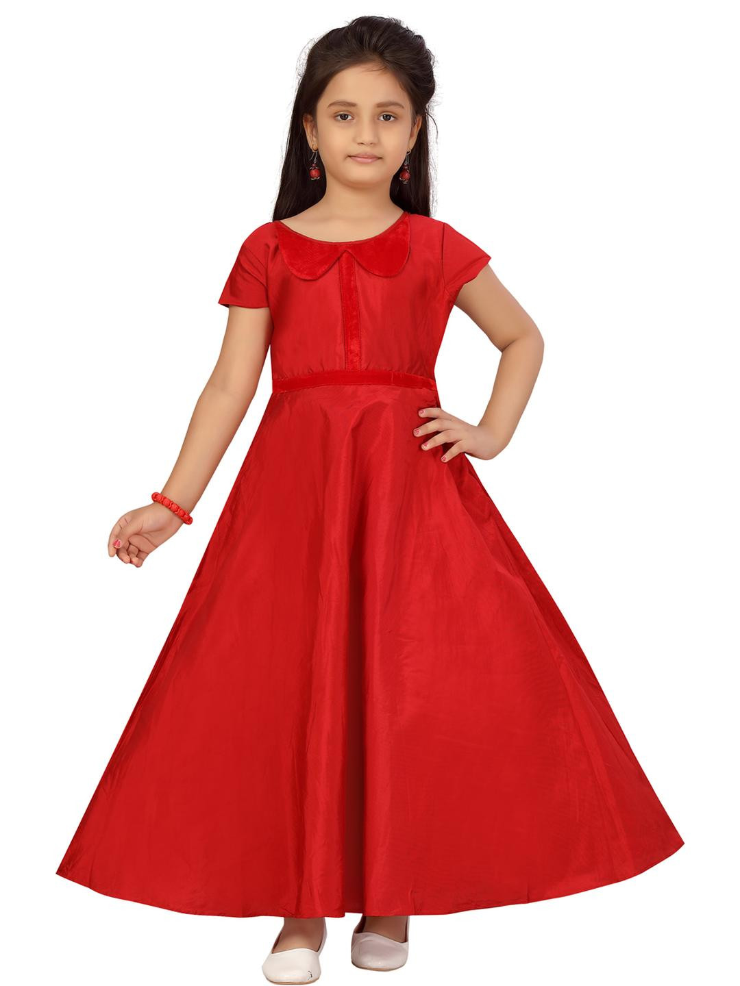 Muhuratam Kids-Girls Red Dresses