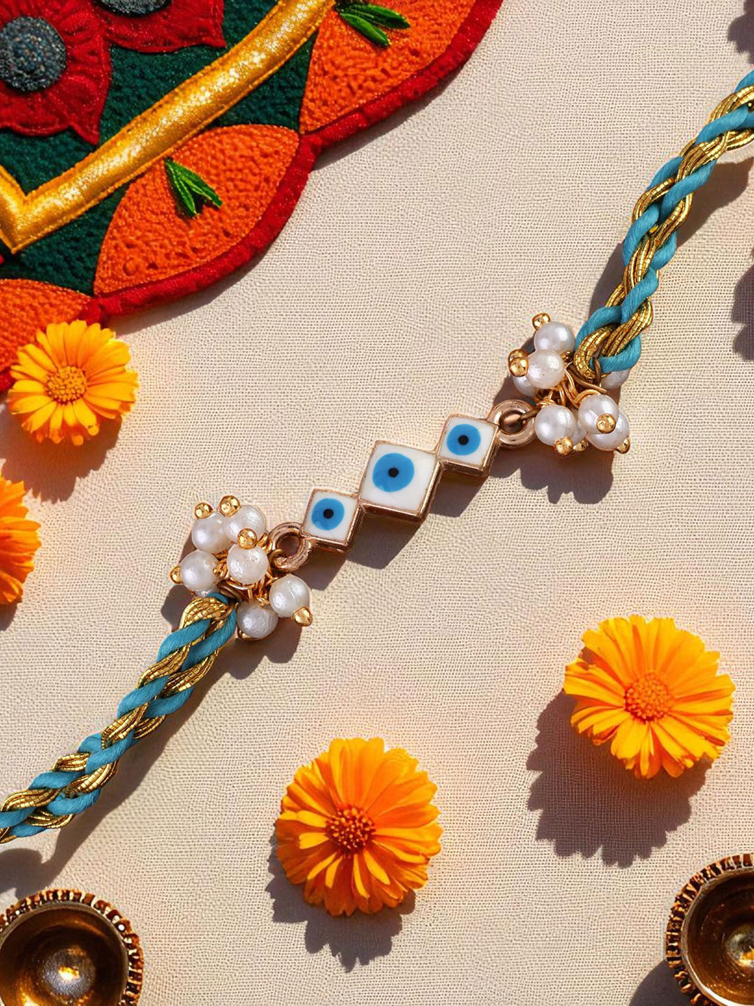 SHONA'S STYLE Artificial Beaded Evil Eye Rakhi