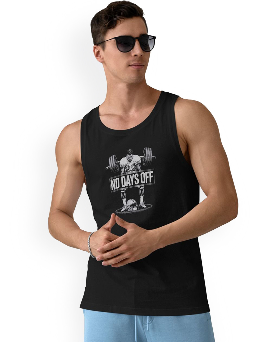 DAB SHARK Printed Gym Vest DAB-SHARK-01-BLACK-XS