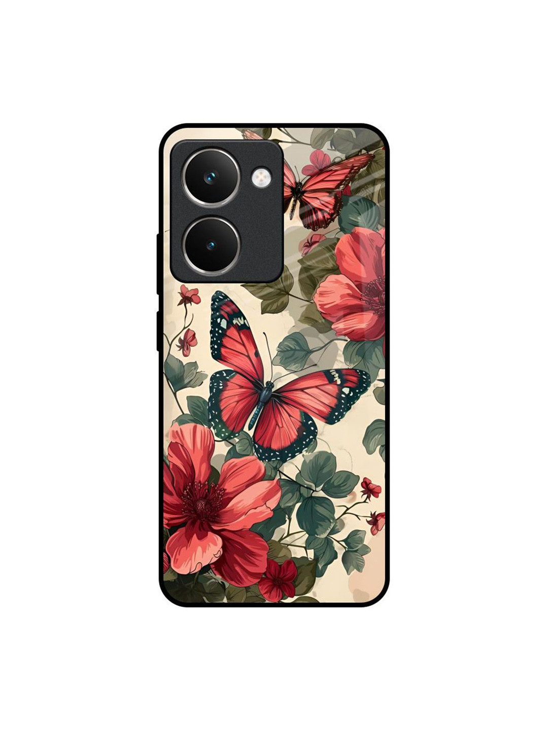 QRIOH Floral Printed Realme P3 Ultra 5G Papillon Rouge Silicone Back Case