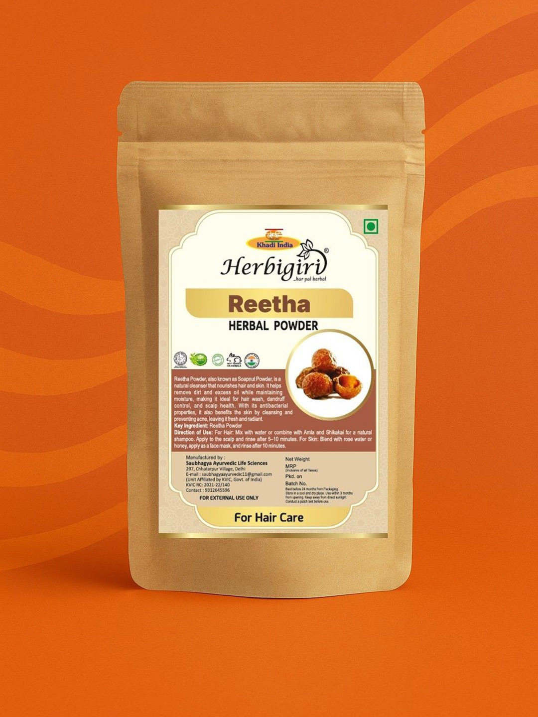 Herbigiri Reetha Herbal Powder For Hair & Skin - 100 g