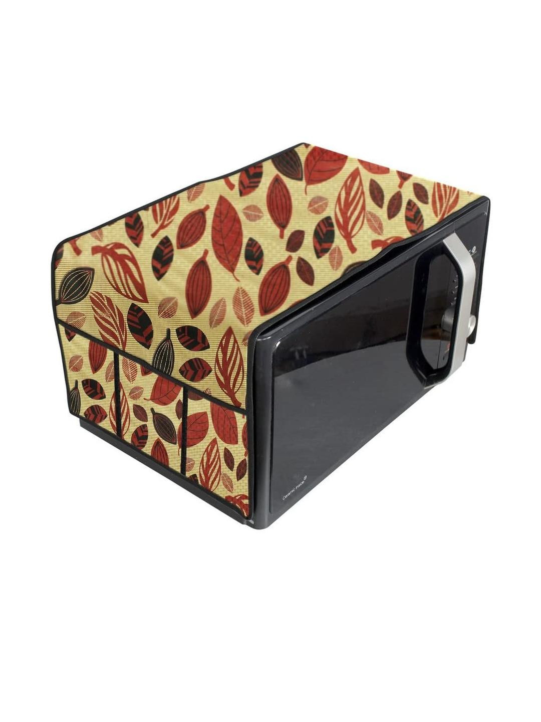 The Furnishing Tree Waterproof & Dustproof PVC Microwave Oven Top Cover with 6 Utility Pockets Ditz