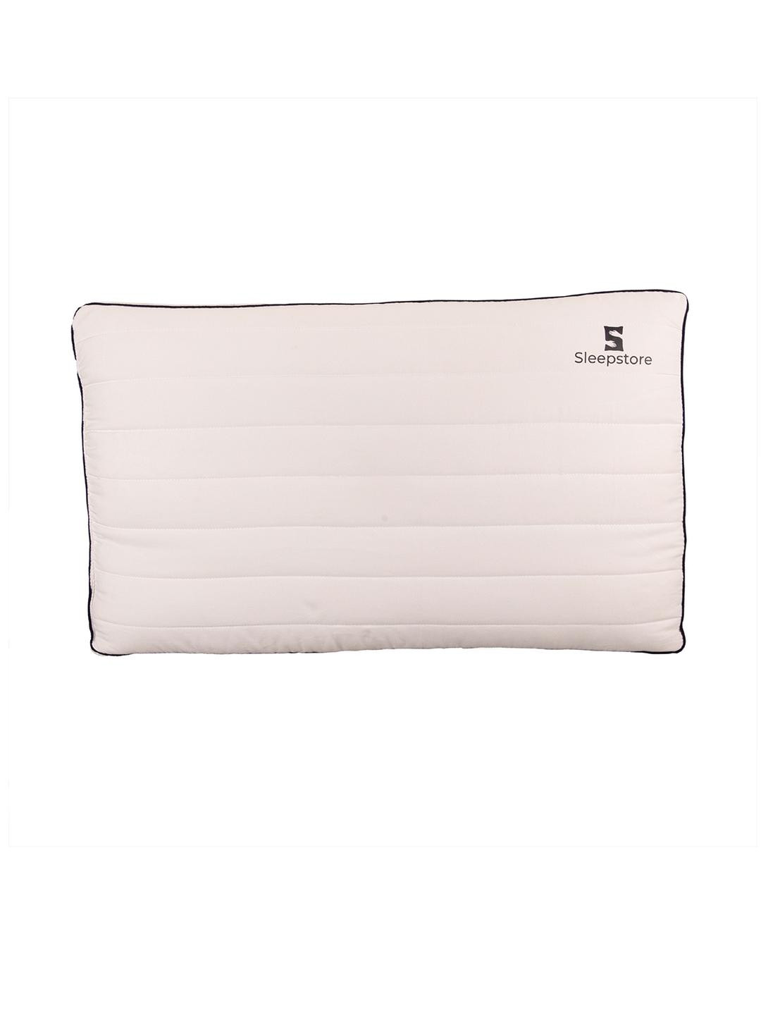 Sleepstore Granules White Solid Quilted 4 Pcs Firm Pillows 27 X 18 Inches