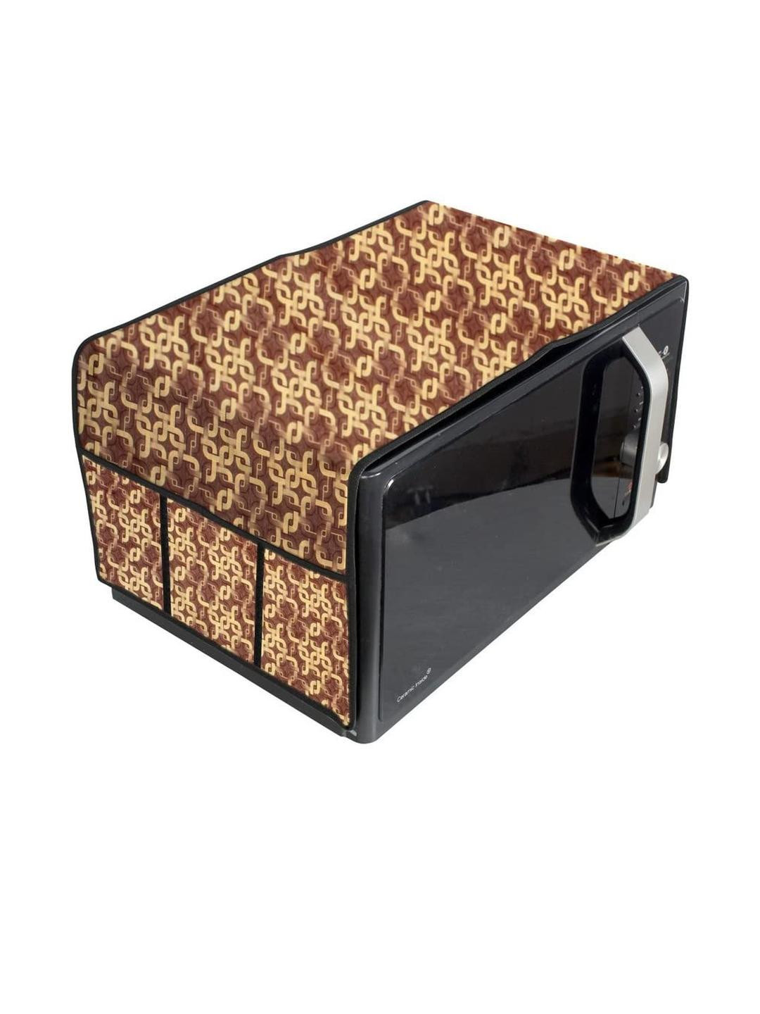 Waterproof & Dustproof PVC Microwave Oven Top Cover with 6 Utility Pockets Trel