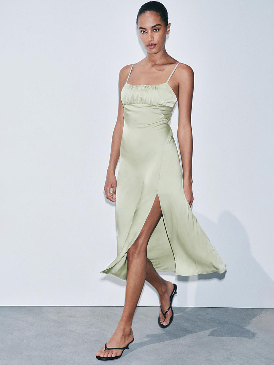 LULU & SKY Women Cut-Outs Detail Ruched Bust Sheath Midi Dress