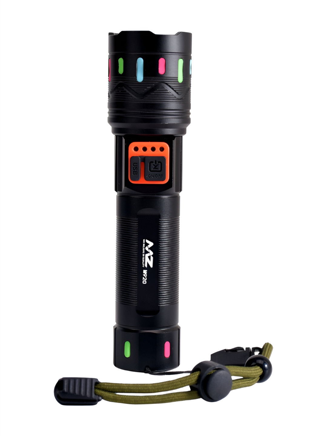 MZ M920 Zoomable 3 Modes Rechargeable LED Metal Torch-1800mAh Battery-150W Flashlight
