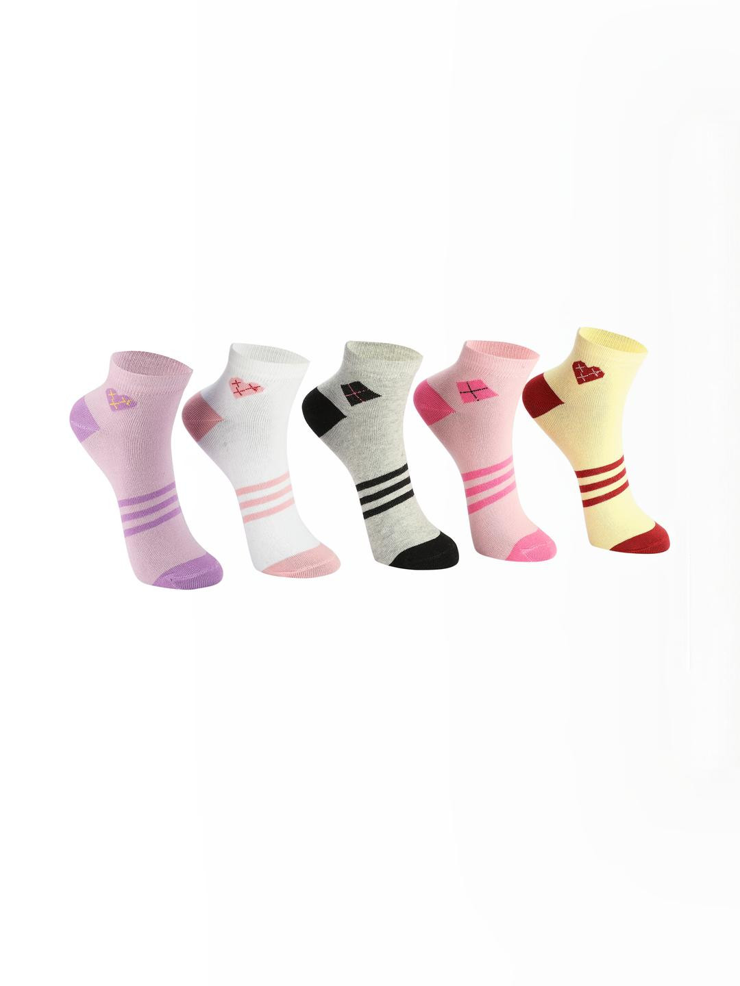 PRIMESOX MOVE ON 5 Pair Kids Cotton Ankle Socks