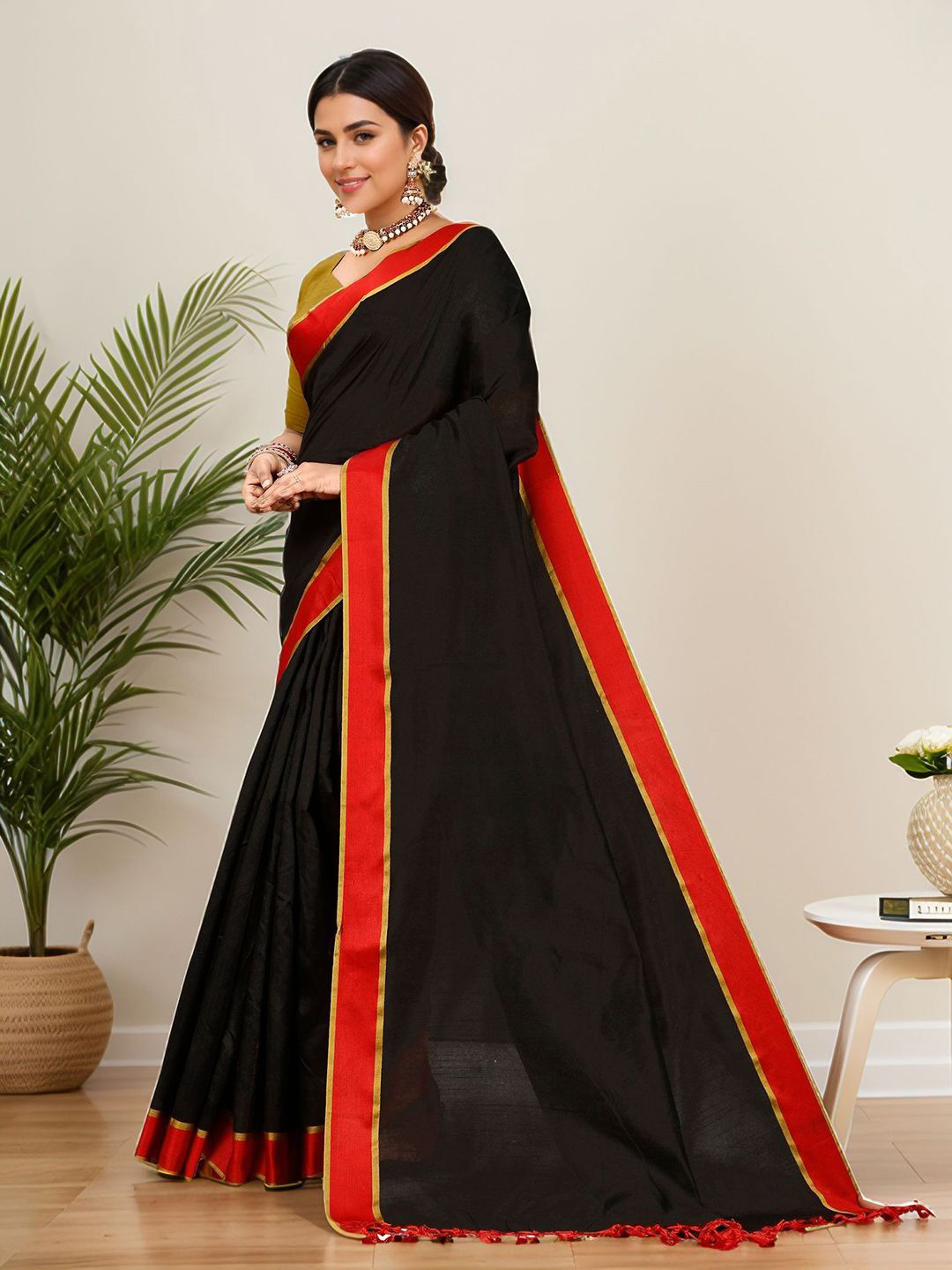 Anouk Rustic Zari Ilkal Saree With Blouse
