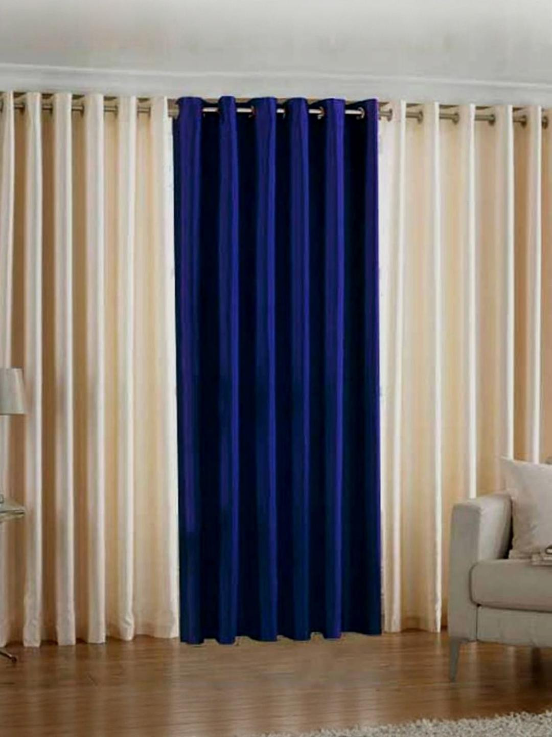 151 cm (5 ft) Polyester Semi Transparent Window Curtain (Pack Of 3) (Solid, Multicolor)
