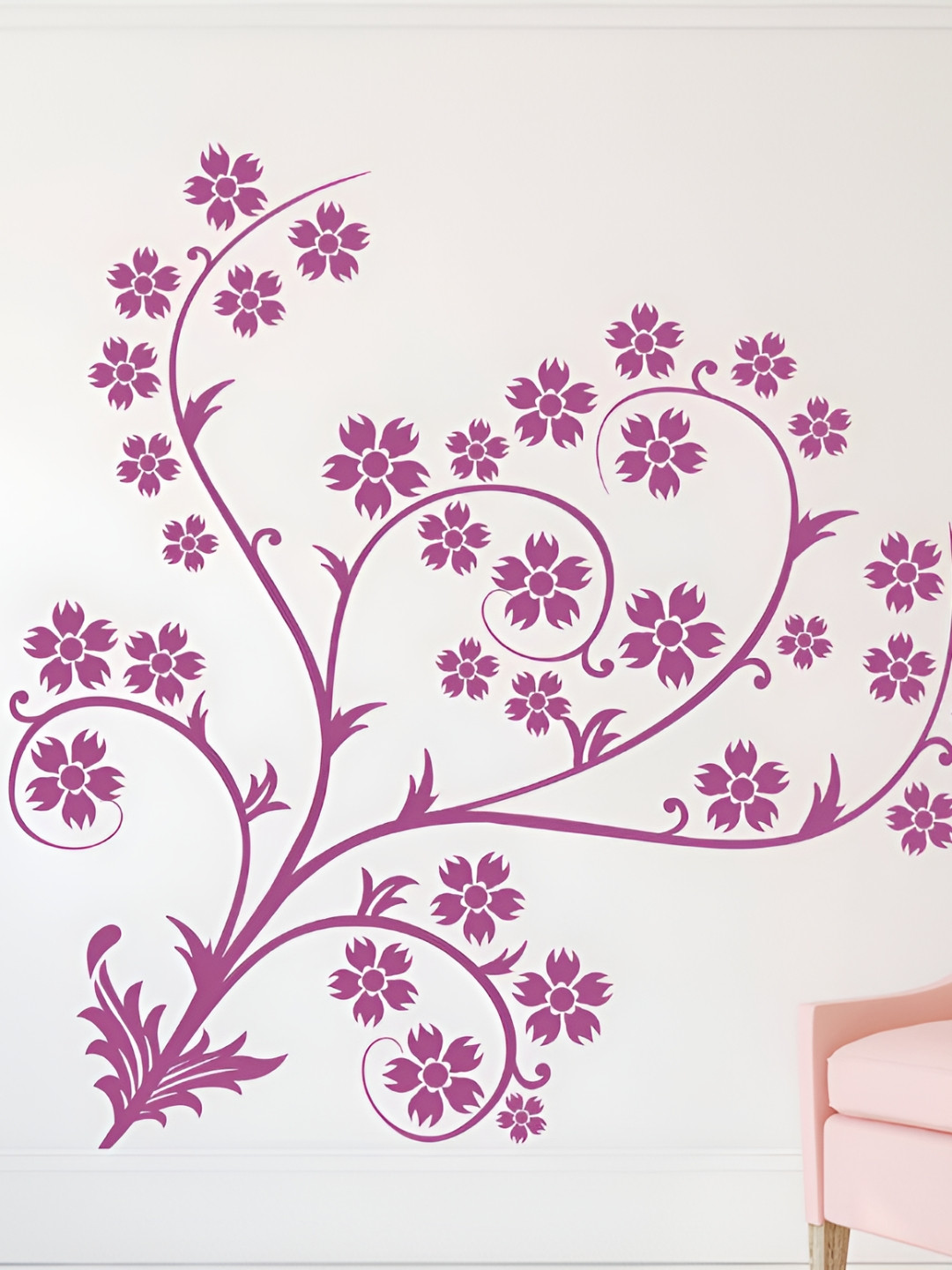 LANSTICK Flower Design Wall Sticker
