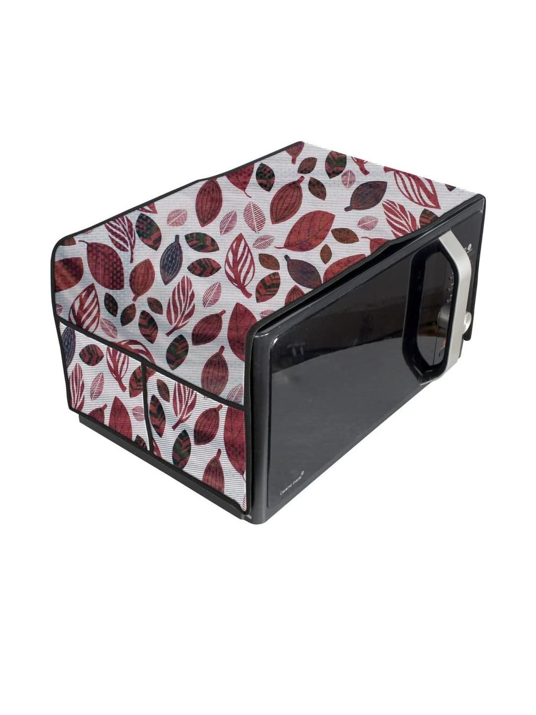 Waterproof & Dustproof PVC Microwave Oven Top Cover with 4 Utility Pockets Ditz