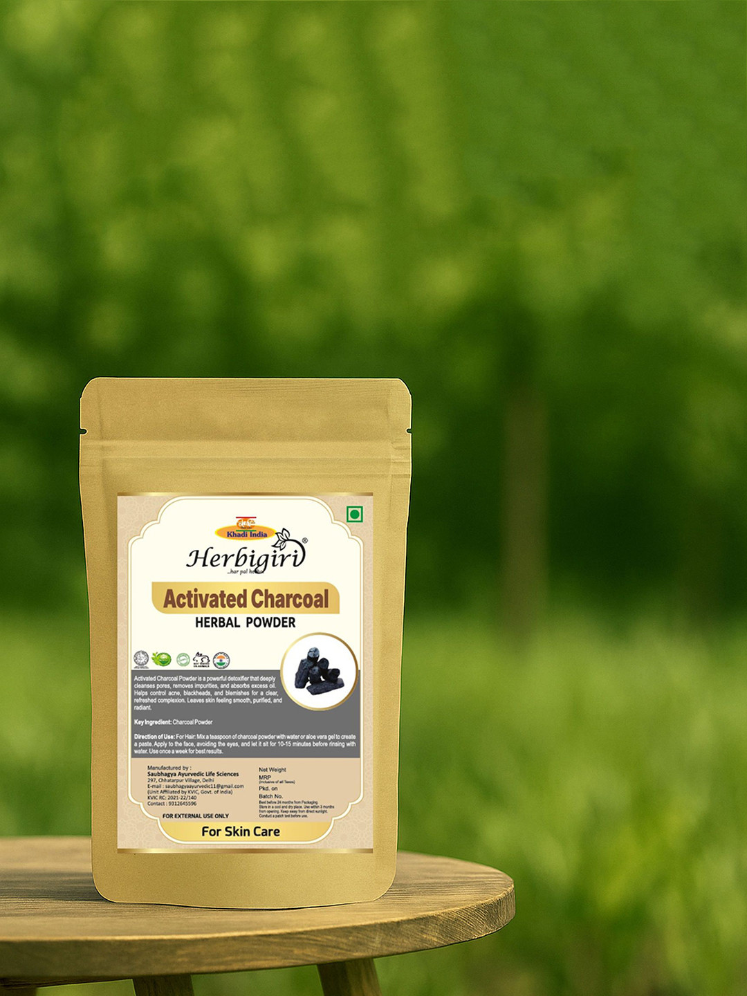 Herbigiri Activated Charcoal Herbal Powder - 100 g