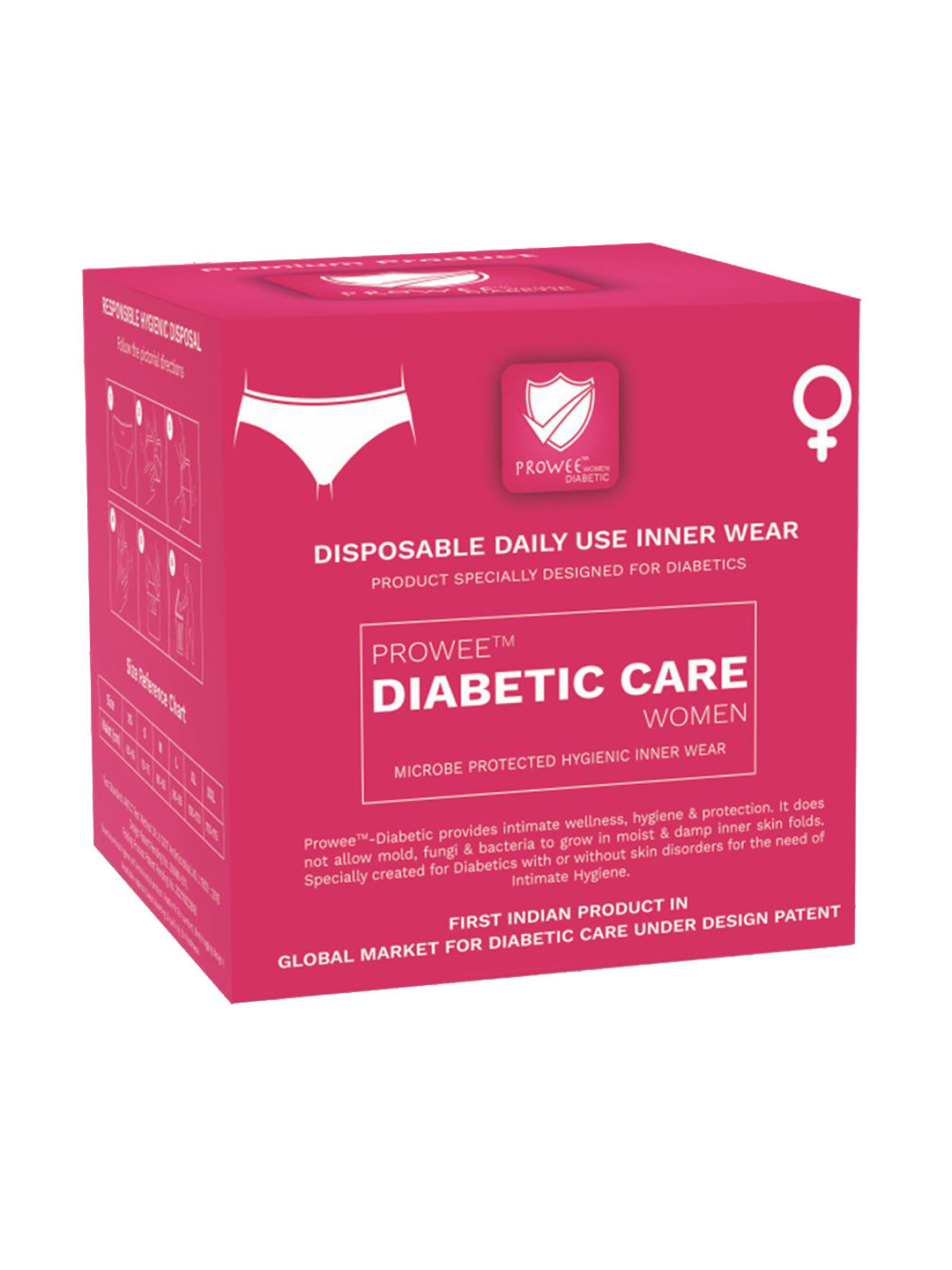 Prowee Diabetic Care Breathable Anti Rash Prevents Infection Disposable Briefs
