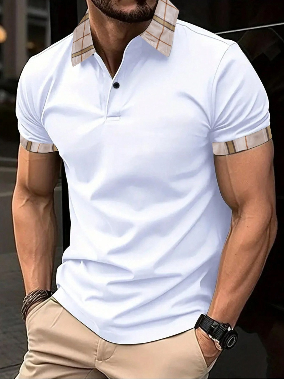 StyleCast x Revolte Men Solid Polo Collar T-shirt