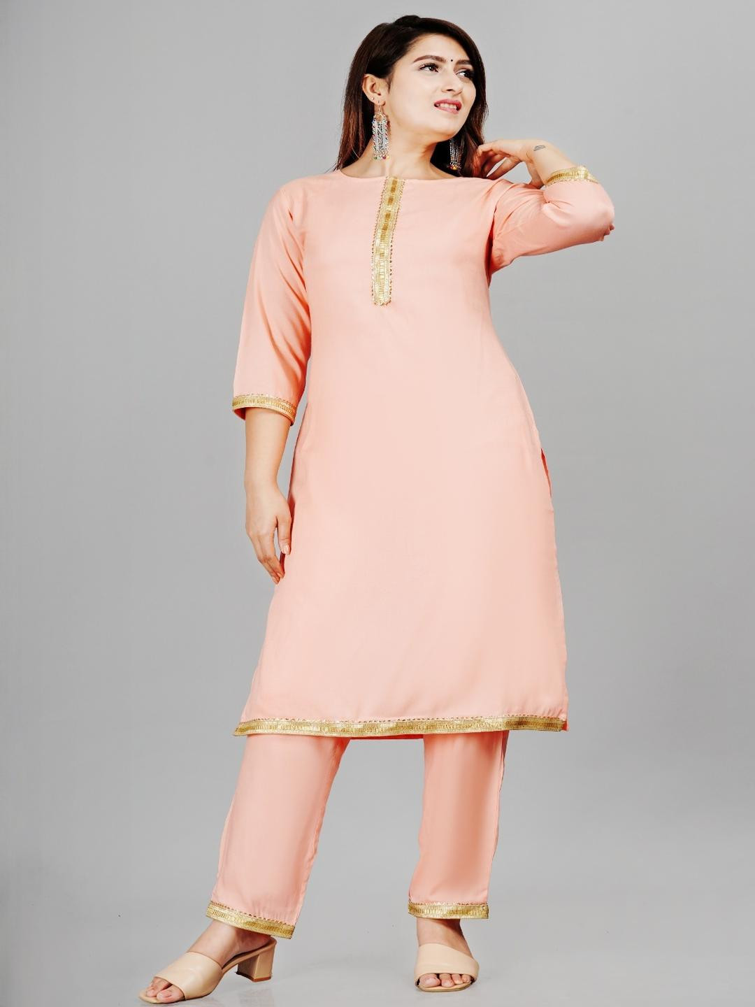 SMIEN Women Pink Kurta Sets