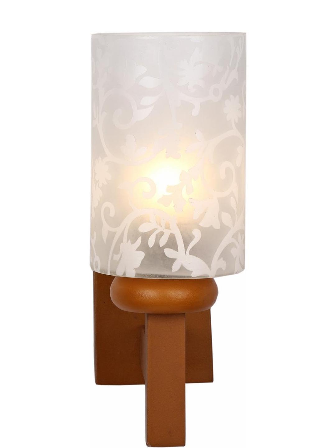 Somil Premium Designer Glass Wall / Night Lamp  Elegant & Stylish Dcor Accent for Modern Interiors, color- White, Size:- 16 X 25 X 28.5 CM