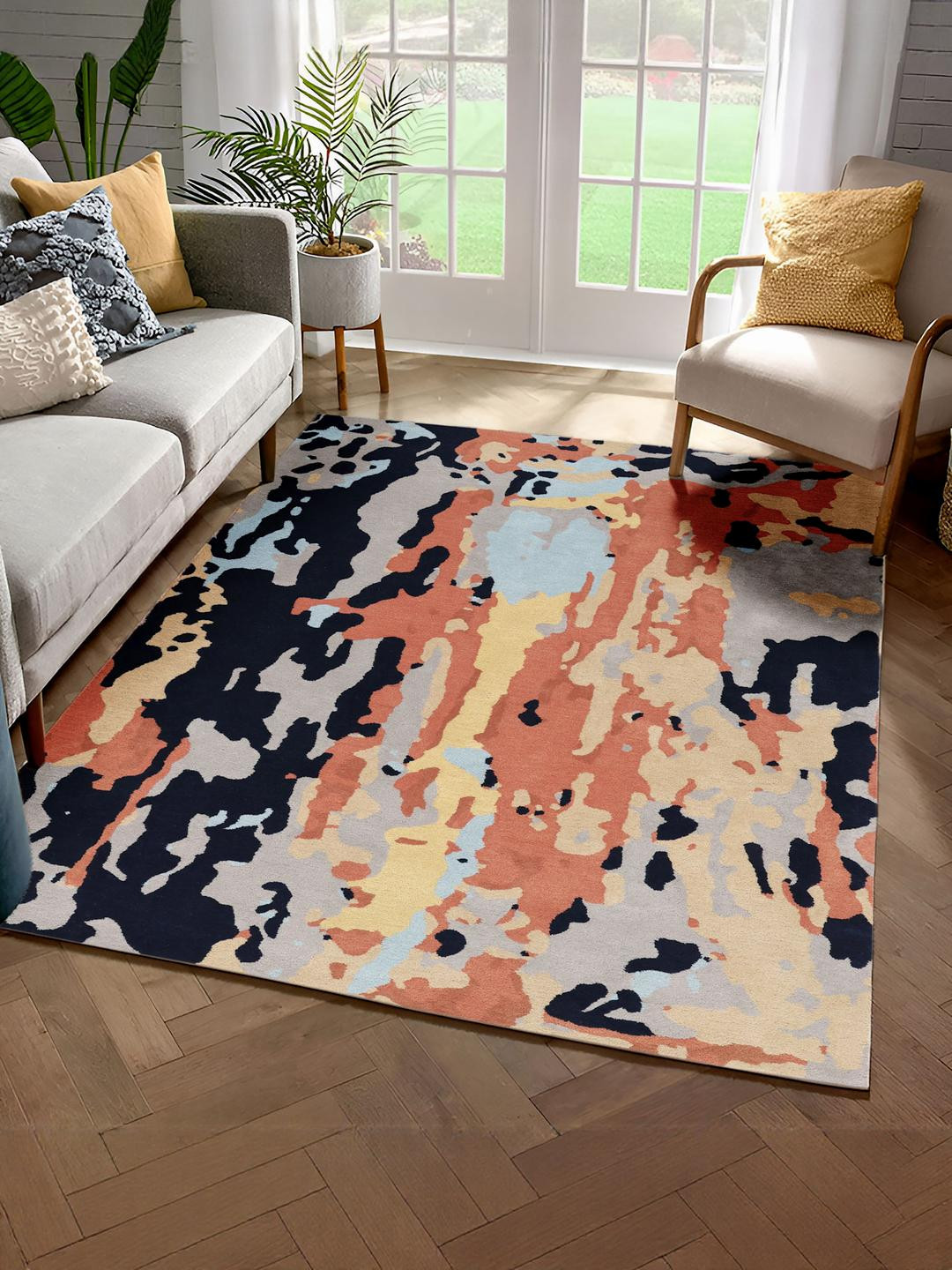 PLIVANA Multicoloured Abstract Carpet