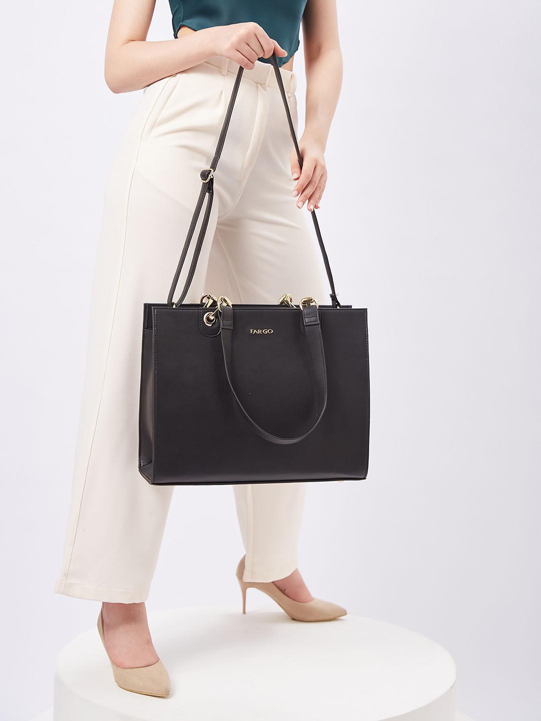FARGO Vegan Leather Selene Structured Tote Bag