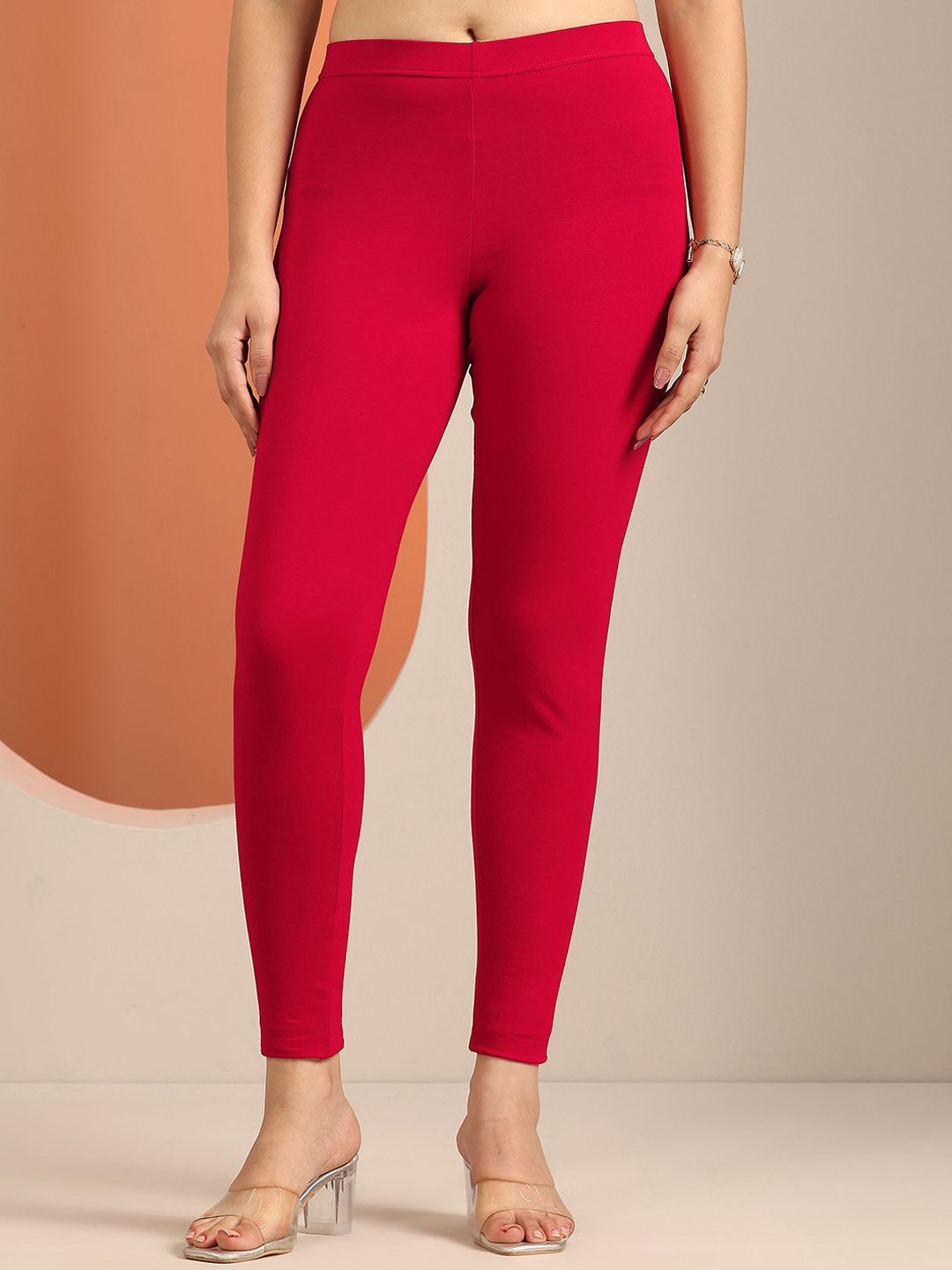 Gerua By Libas Cotton Skinny-Fit Mid-Rise Ankle-Length Leggings
