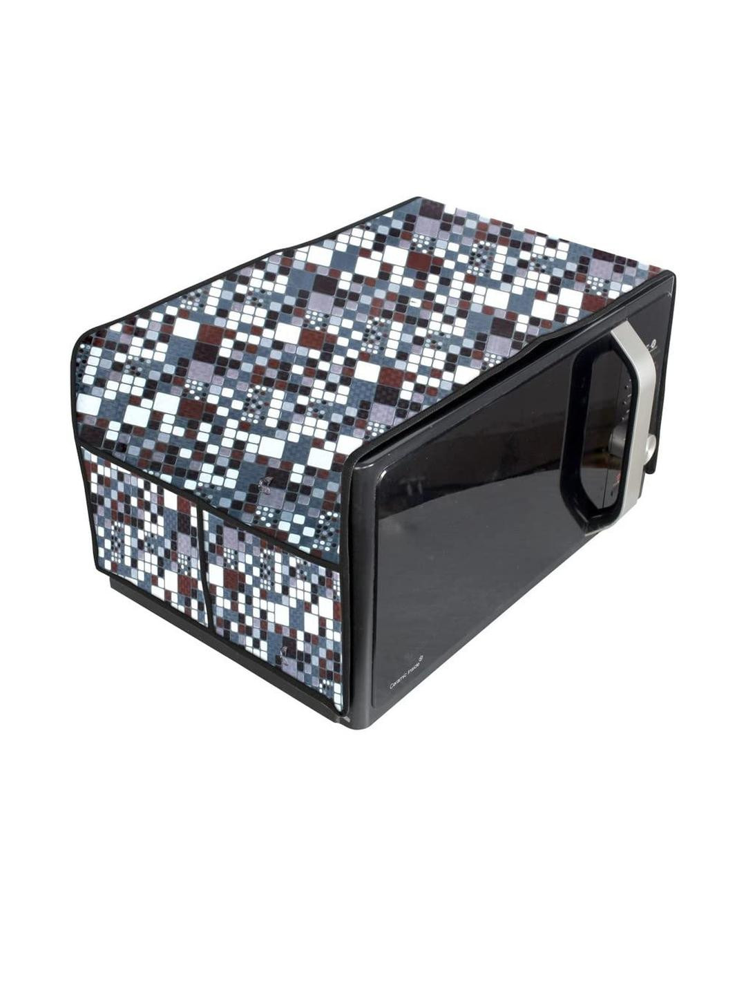 The Furnishing Tree Waterproof & Dustproof PVC Microwave Oven Top Cover with 4 Utility Pockets Abst