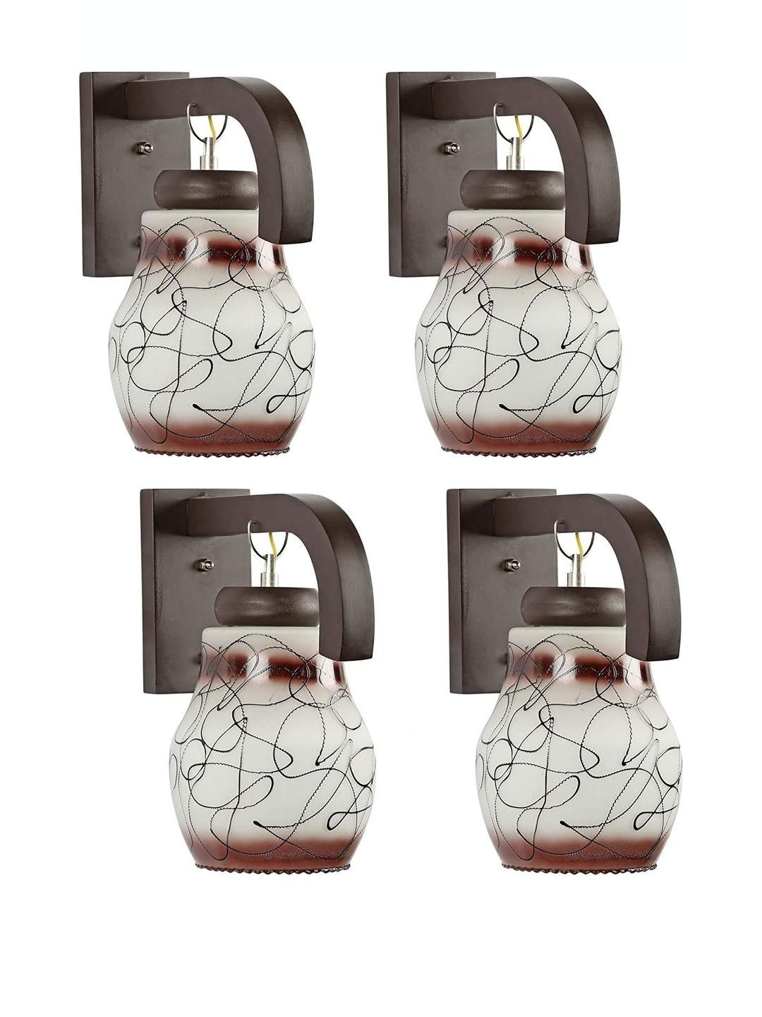 Somil Premium Designer Glass Wall / Night Lamp  Elegant & Stylish Dcor Accent for Modern Interiors, color- Black, White, Brown, Size:- 19 X 32 X 29.5 CM