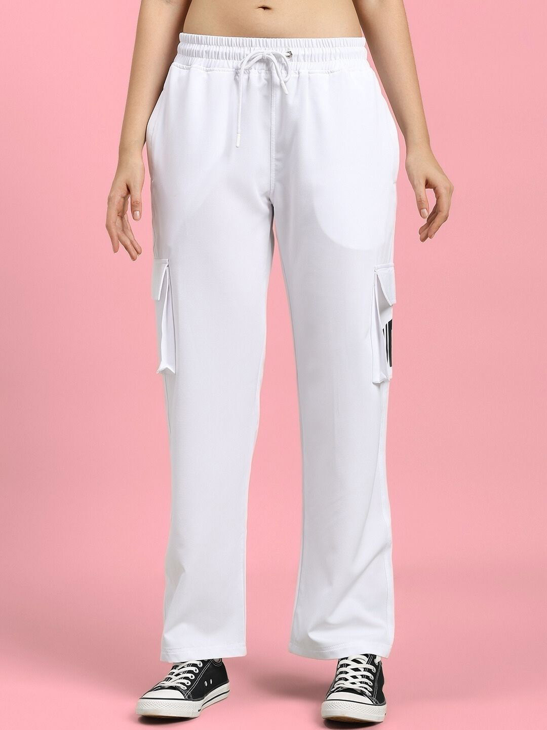 WEARDUDS Women Carmine Relaxed-Fit Mid-Rise Track Pant