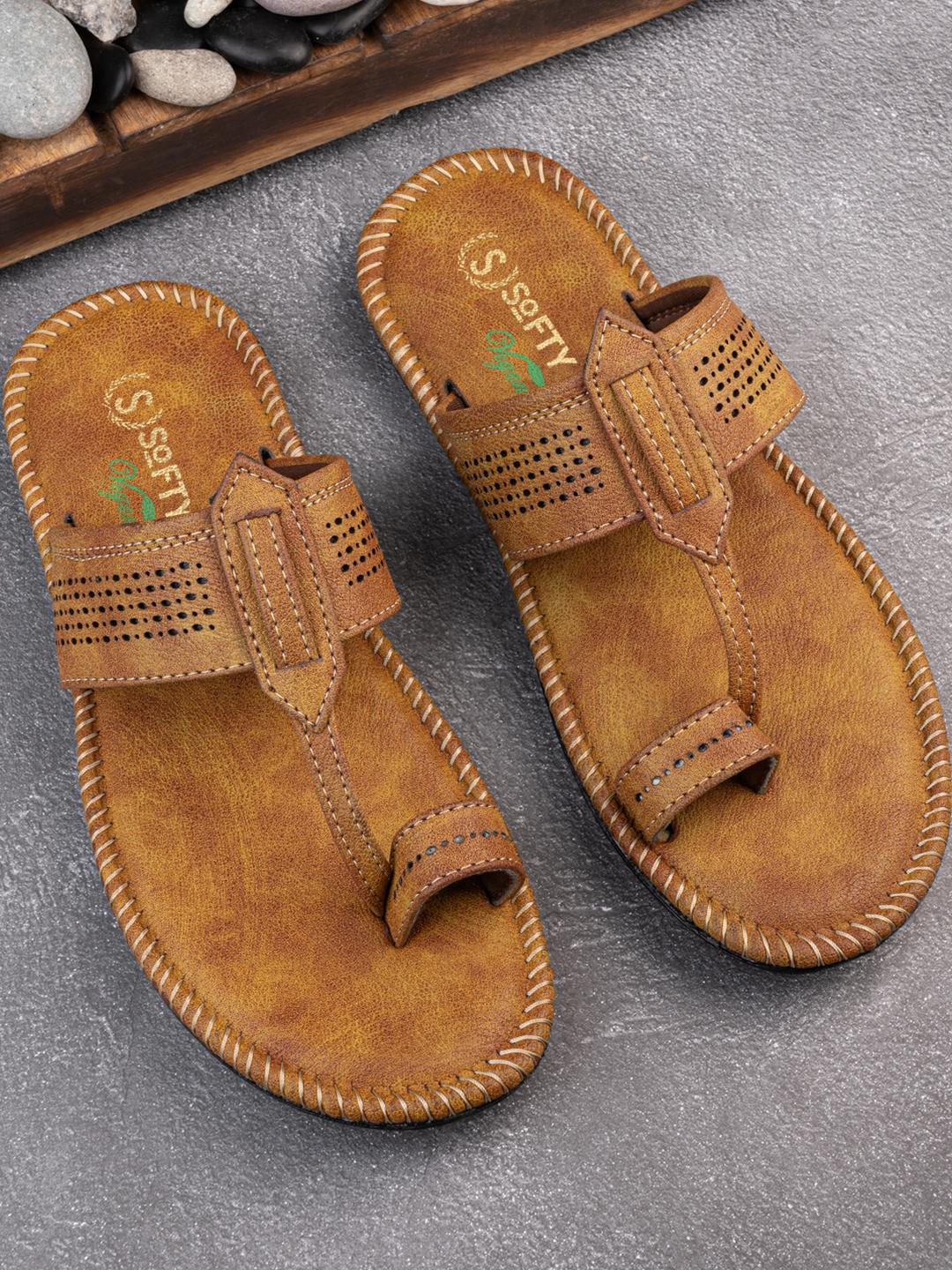 SOFTY VEGEN Men Ethnic Kolhapuri One Toe Comfort Sandals