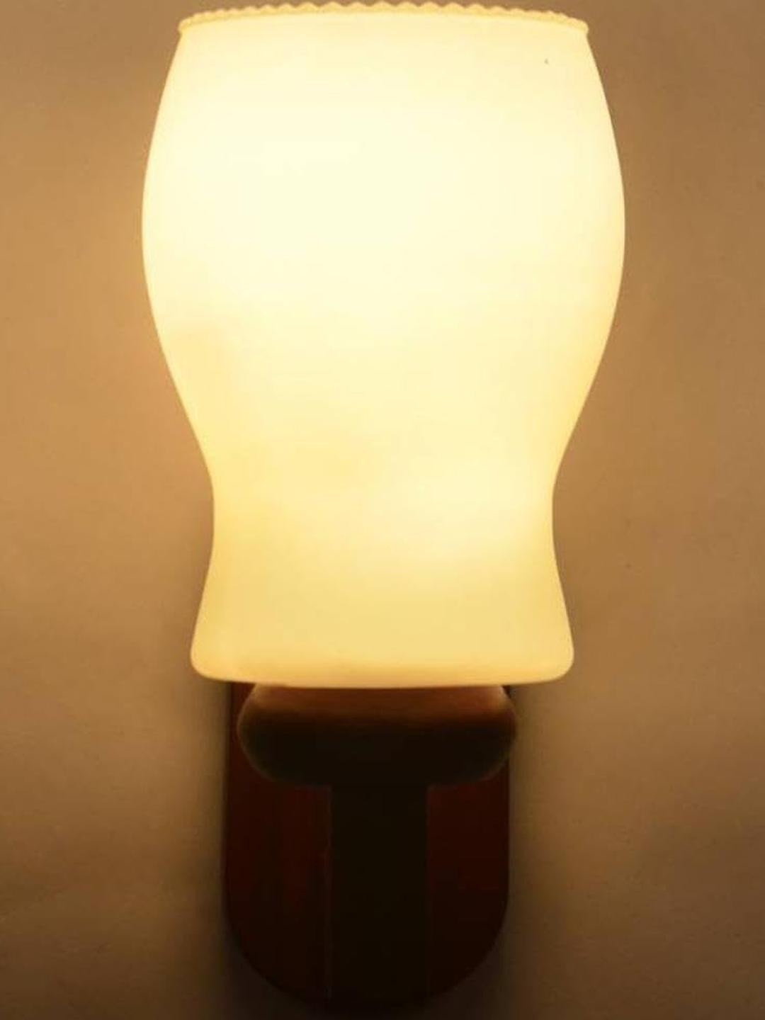 Somil Premium Designer Glass Wall / Night Lamp  Elegant & Stylish Dcor Accent for Modern Interiors, color- White, Size:- 21.5 X 26.5 X 35 CM