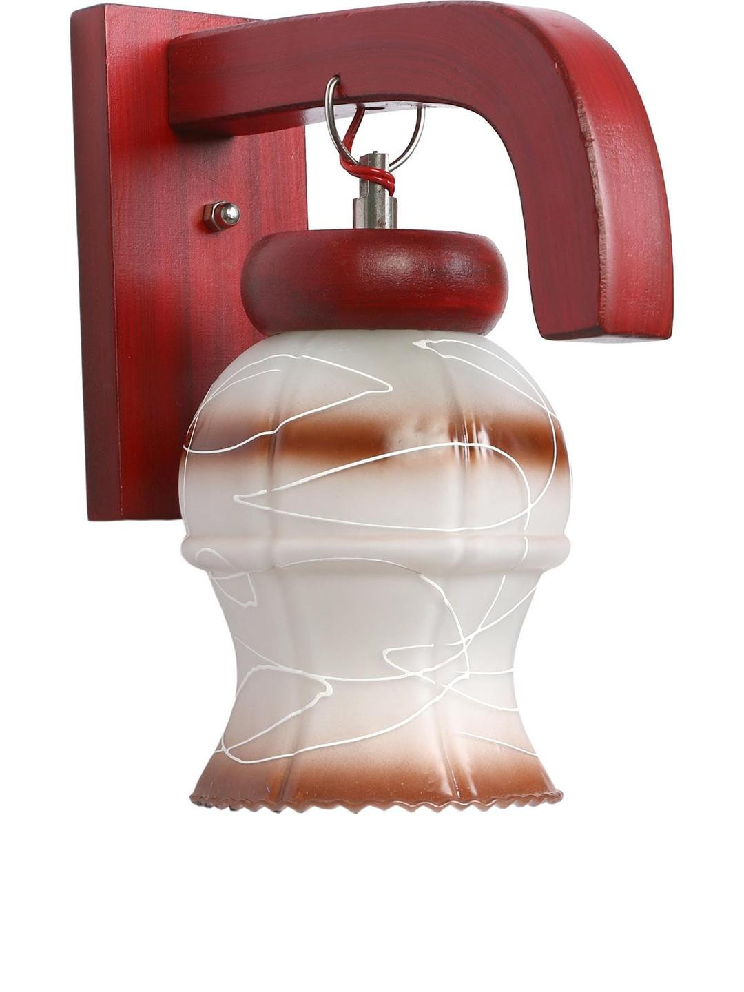 Somil Premium Designer Glass Wall / Night Lamp  Elegant & Stylish Dcor Accent for Modern Interiors, color- Brown, White, Size:- 16.5 X 29 X 27.5 CM