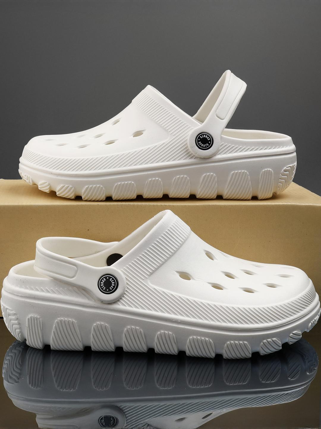 PROUZ Men White Croslite Clogs