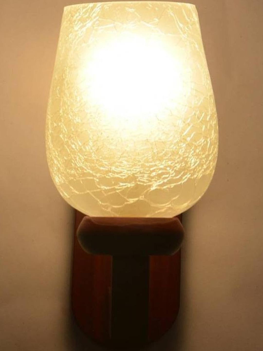 Somil Premium Designer Glass Wall / Night Lamp  Elegant & Stylish Dcor Accent for Modern Interiors, color- White, Size:- 18 X 26 X 29 CM