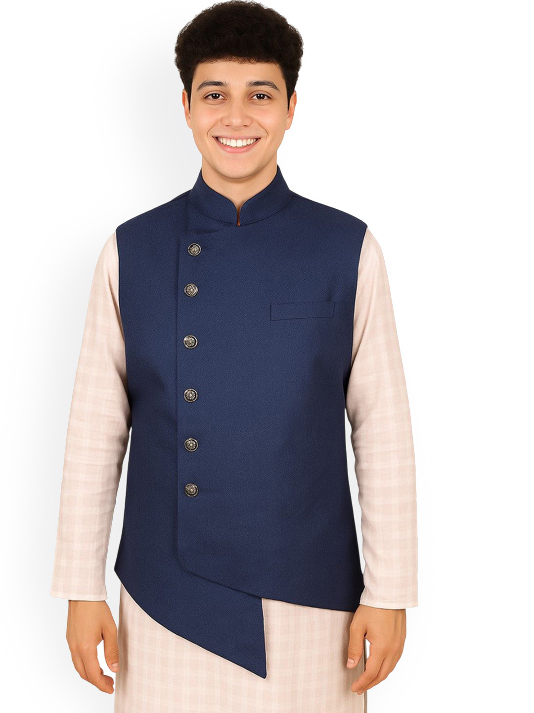 BAESD Asymmetric Double-Breasted Nehru Jacket
