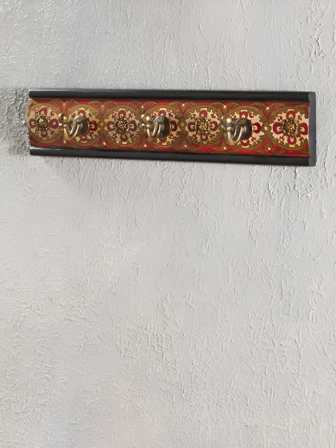 Fabindia Brown & Red Zhuri Wood Wall Hook