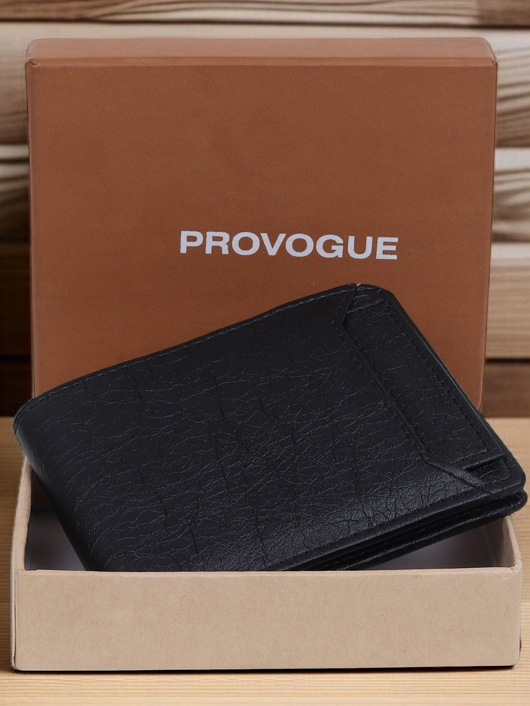 Provogue Men Textured Detachable Flap Two Fold Wallet