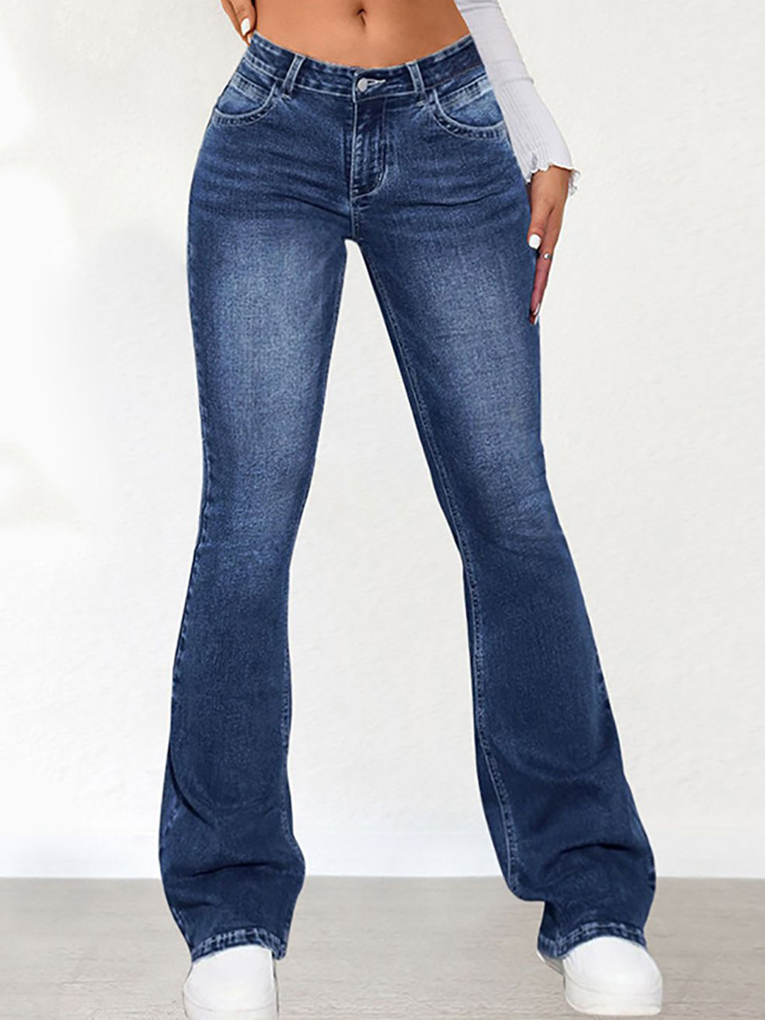 StyleCast Women Bootcut Low-Rise Light Fade Acid Wash Stretchable Jeans