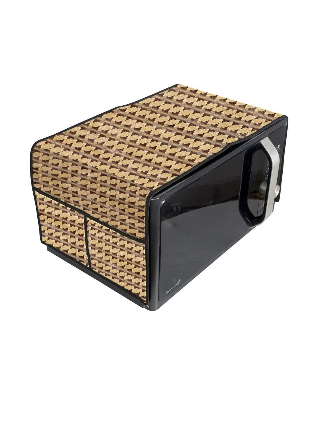 Waterproof & Dustproof PVC Microwave Oven Top Cover with 4 Utility Pockets Symm