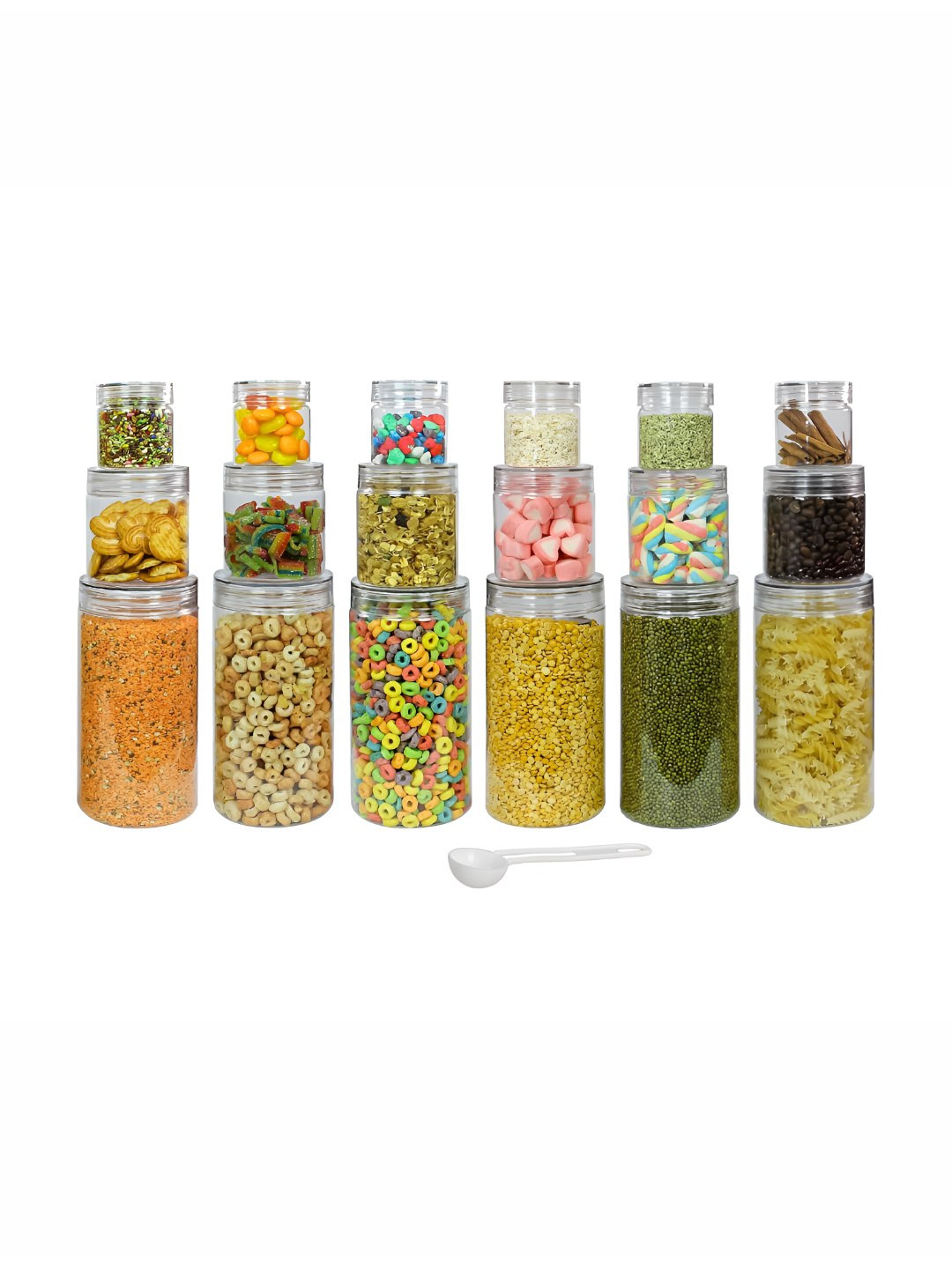 Pearlpet Transparent 18 Pieces Easy to Clean Core Containers