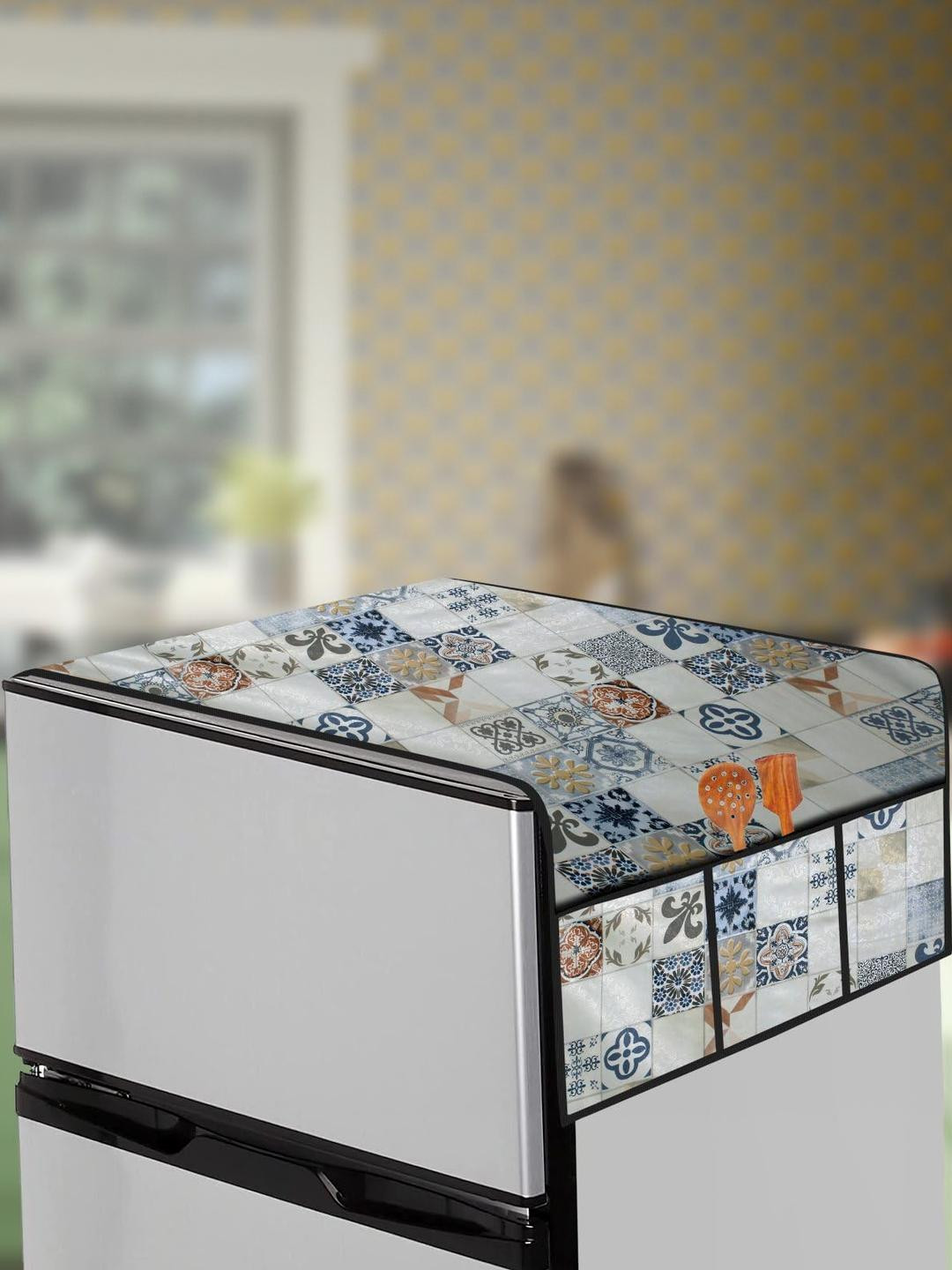 The Furnishing Tree Cream Plastic Refrigerator Cover