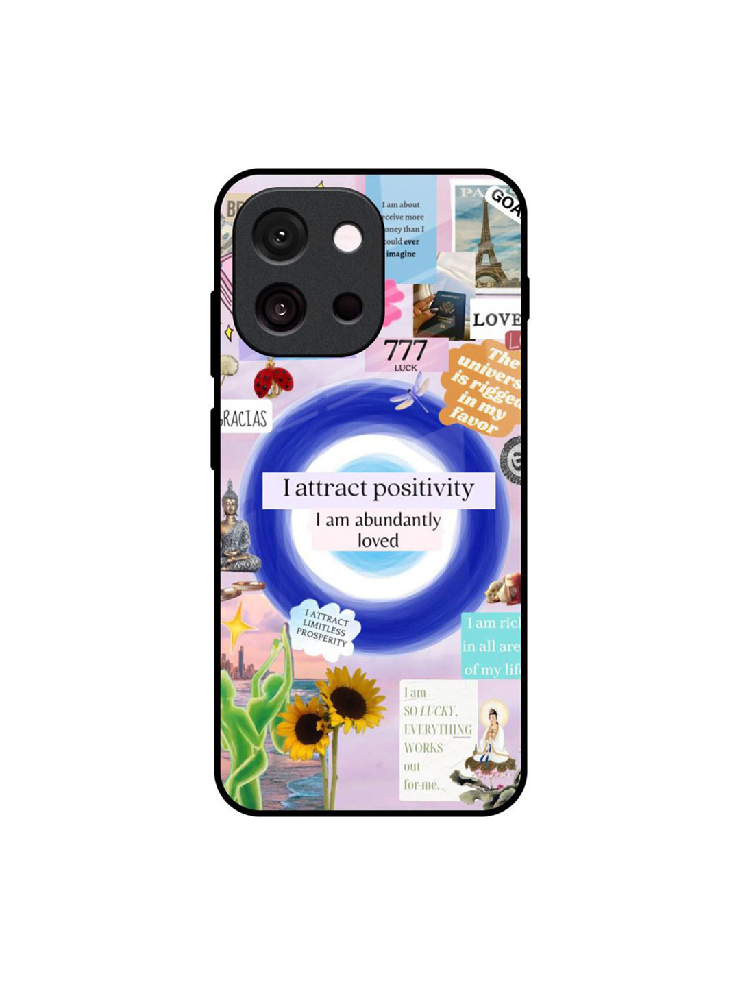QRIOH Positivity Fusion Printed Ultra Shockproof Silicone OnePlus 13T 5G Glass Back Case