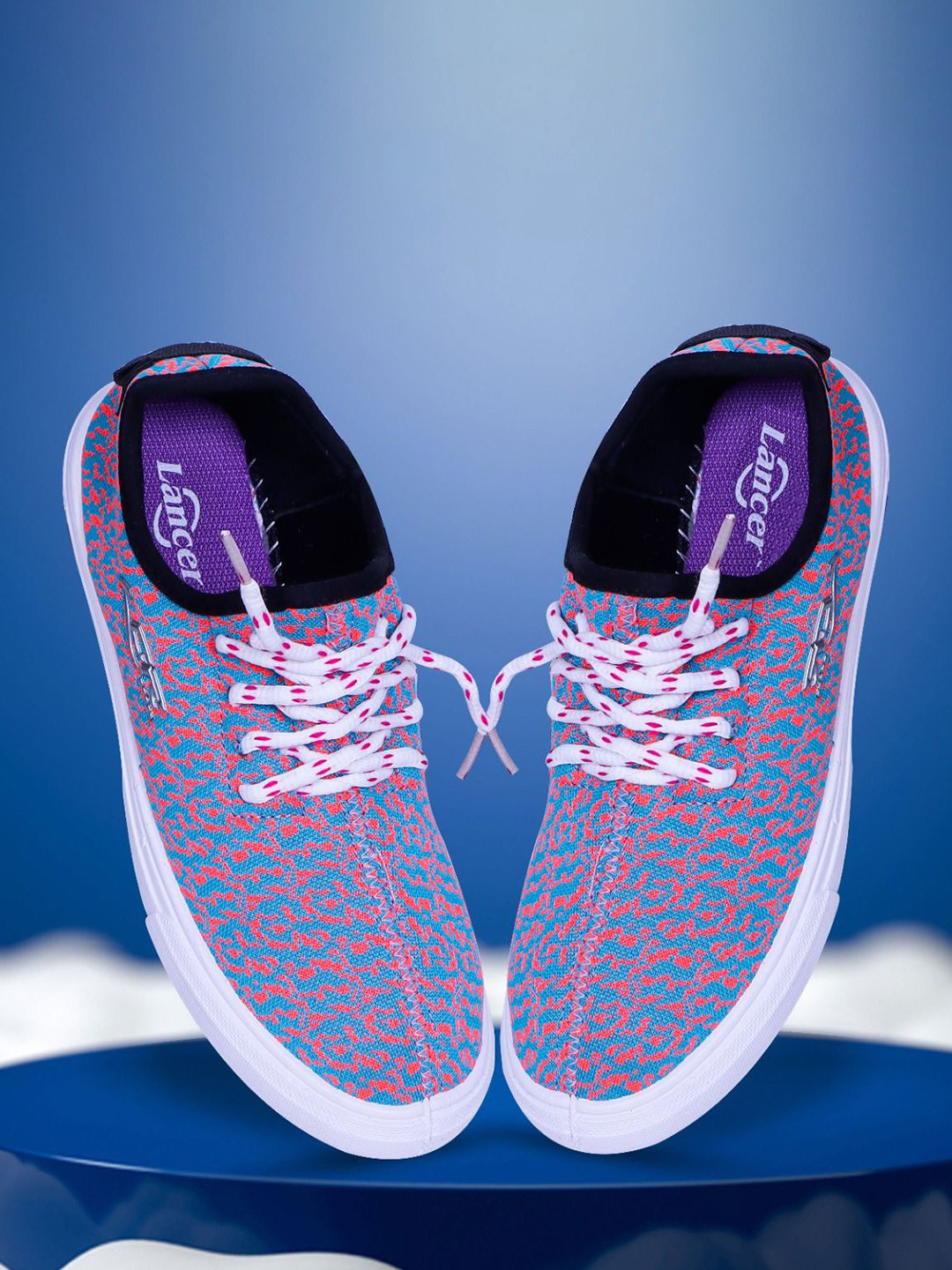 RICHALE Women Lace-Ups Round Toe Canvas Sneakers