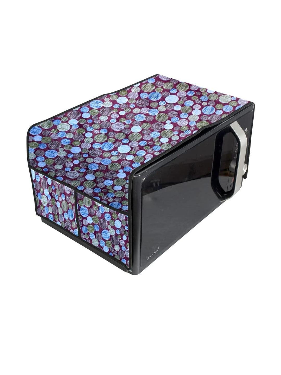 Waterproof & Dustproof PVC Microwave Oven Top Cover with 4 Utility Pockets Abst