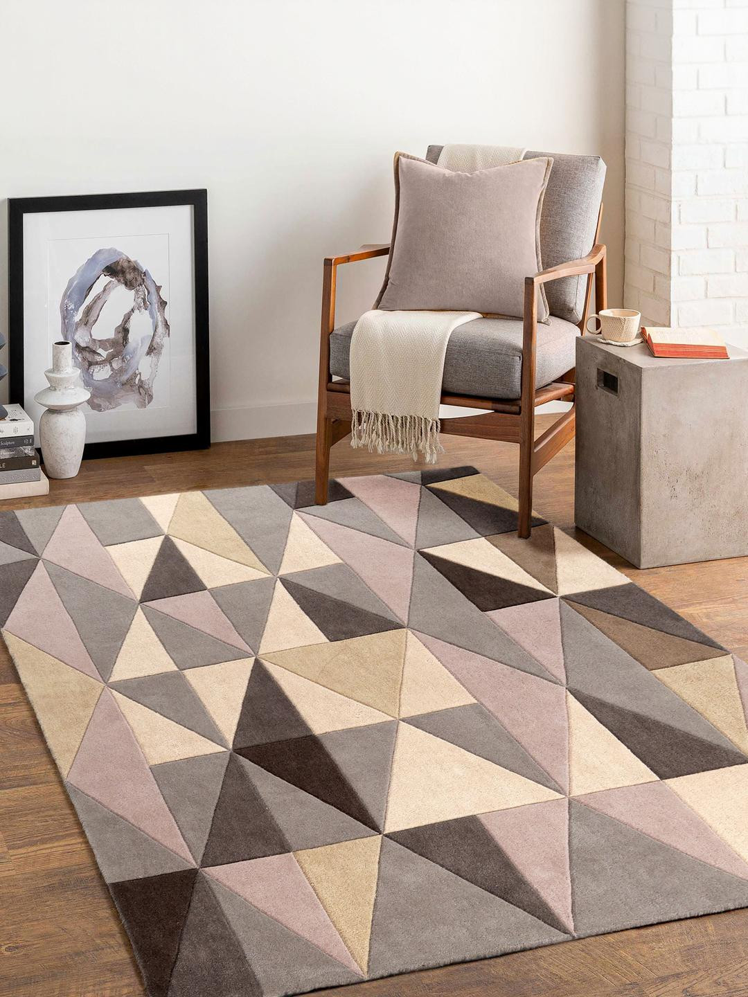 PLIVANA Multicolored Abstract Rug for Living Room