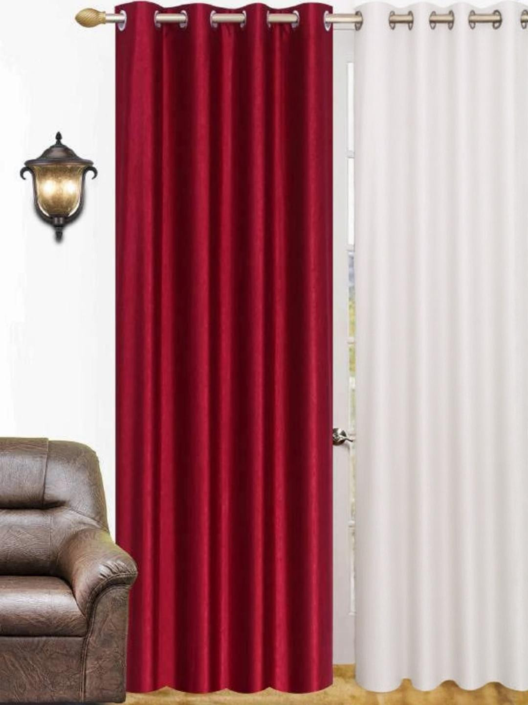 270 cm (9 ft) Polyester Semi Transparent Long Door Curtain Single Curtain (Solid, mahroom)
